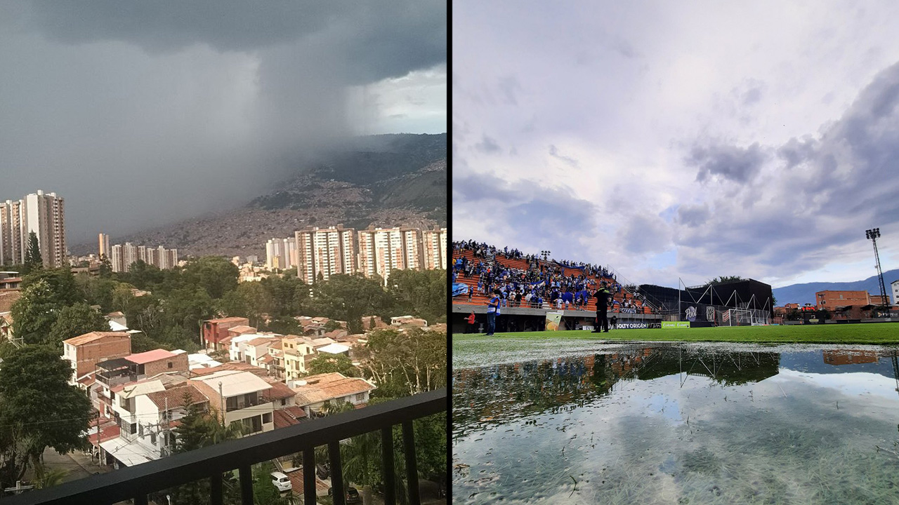Por 'chaparrón' se afectó el partido Envigado y Millonarios