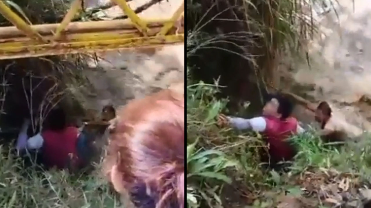 Hombre cayó a una quebrada