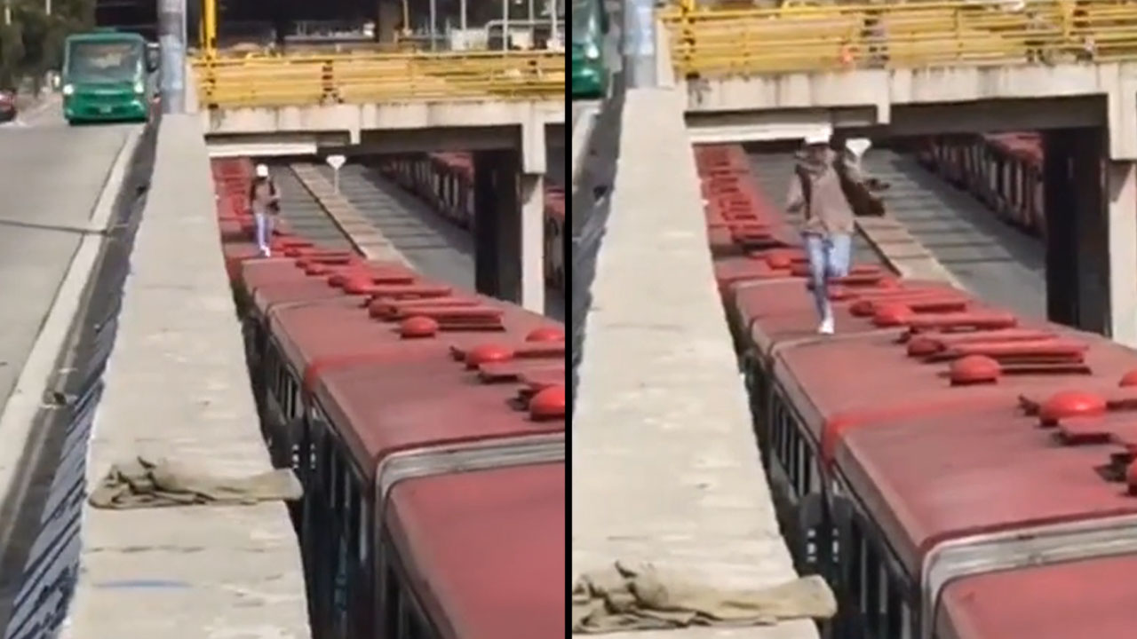 Hombre saltó en el techo de varios vehículos de Transmilenio