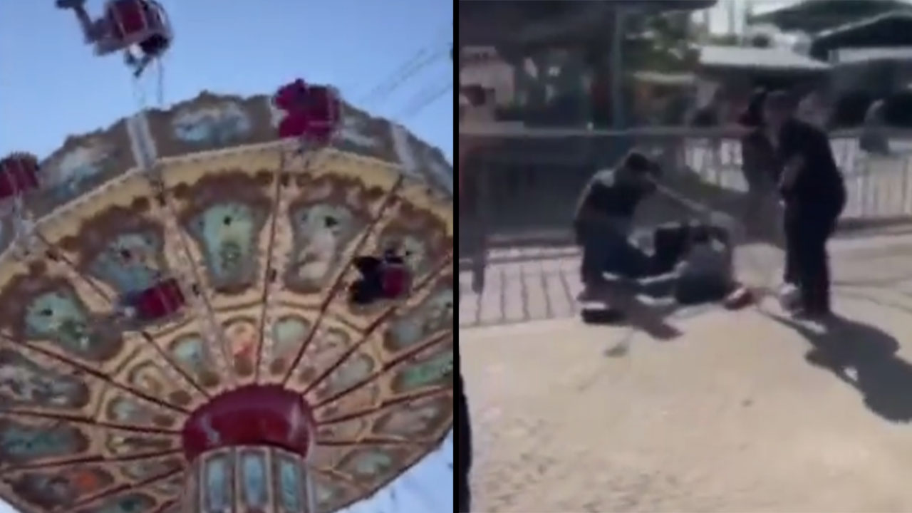 VIDEO. Mujer salió volando con silla y todo de una atracción mecánica