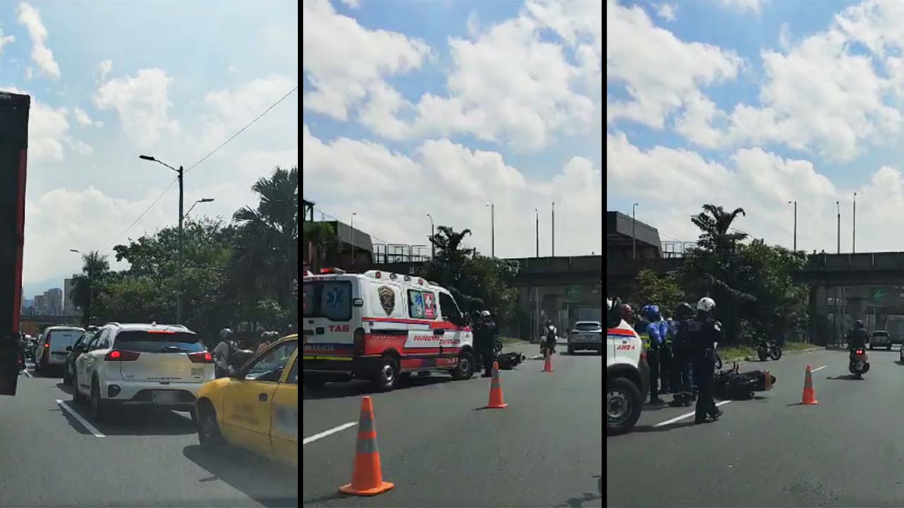Motociclista quedó herido tras accidente en la Regional a la altura de Ayurá