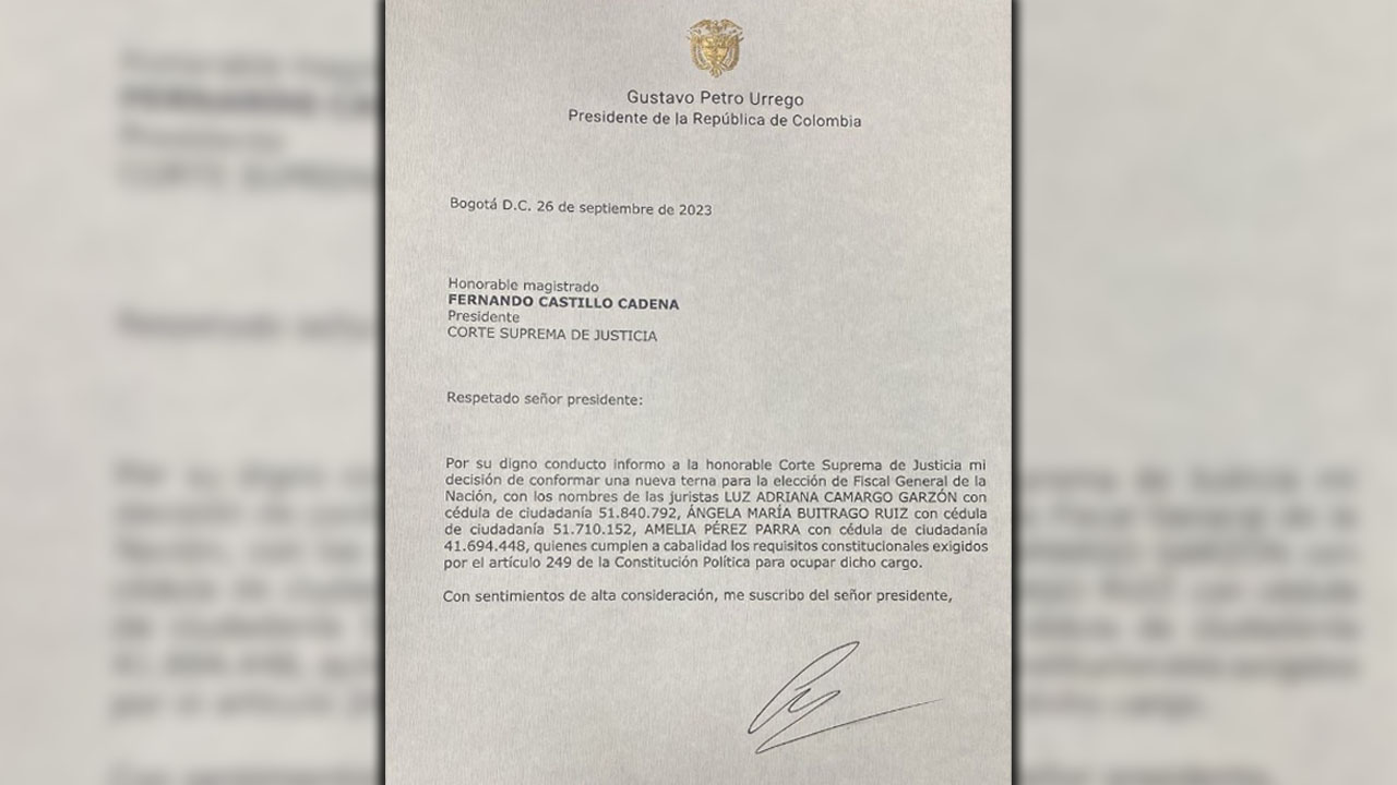 Presidente Gustavo Petro cambió la terna para Fiscal General de la Nación