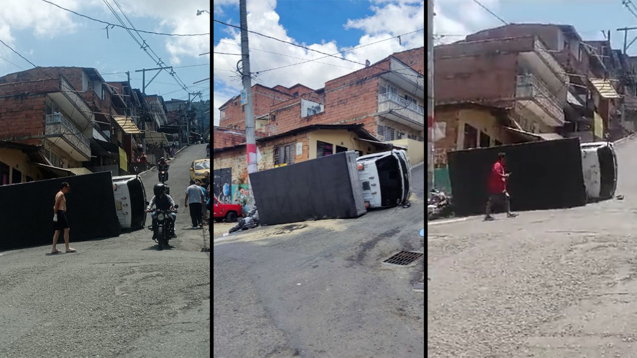 Furgón se volcó en Santa Cruz ¿Muy buñuelo o muy cargado?