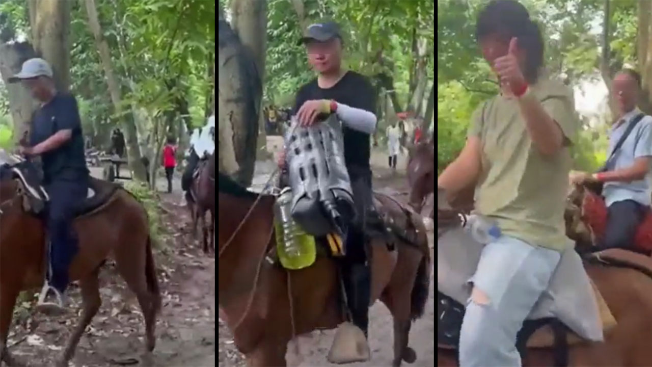 Migrantes de china cruzan la selva del Darién a caballo