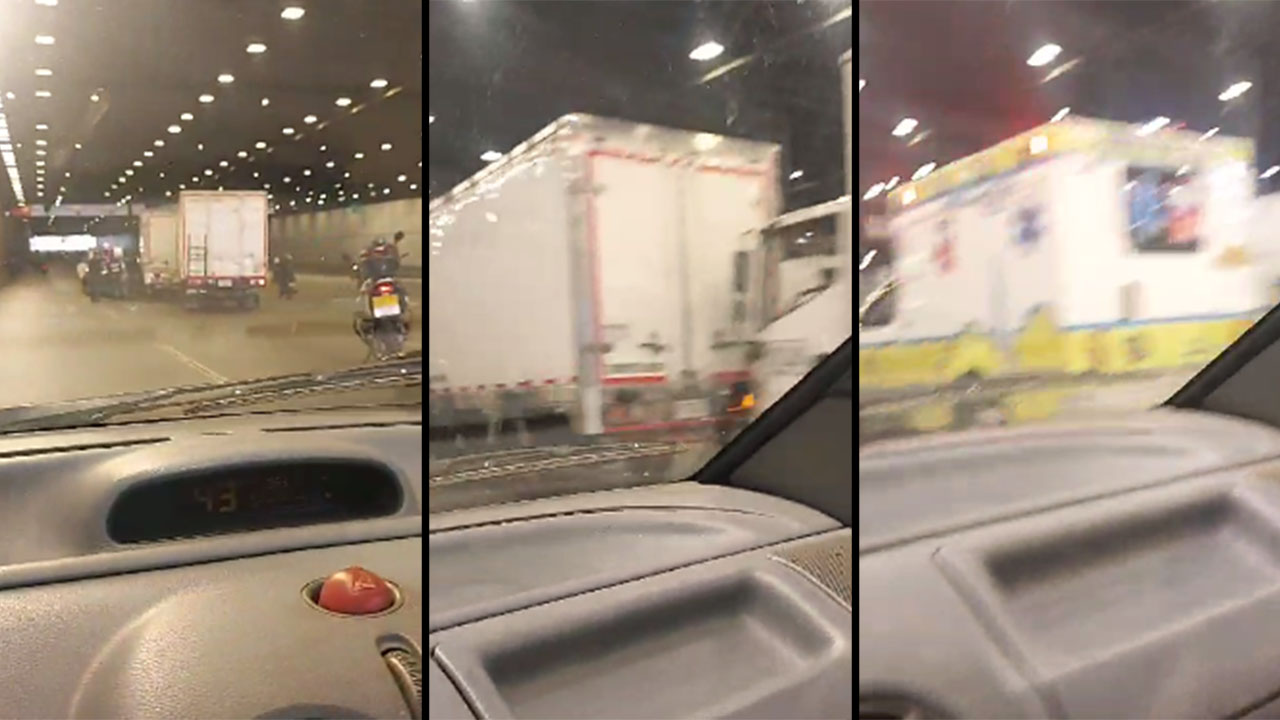 Choque múltiple en el deprimido de la Regional, sentido norte-sur