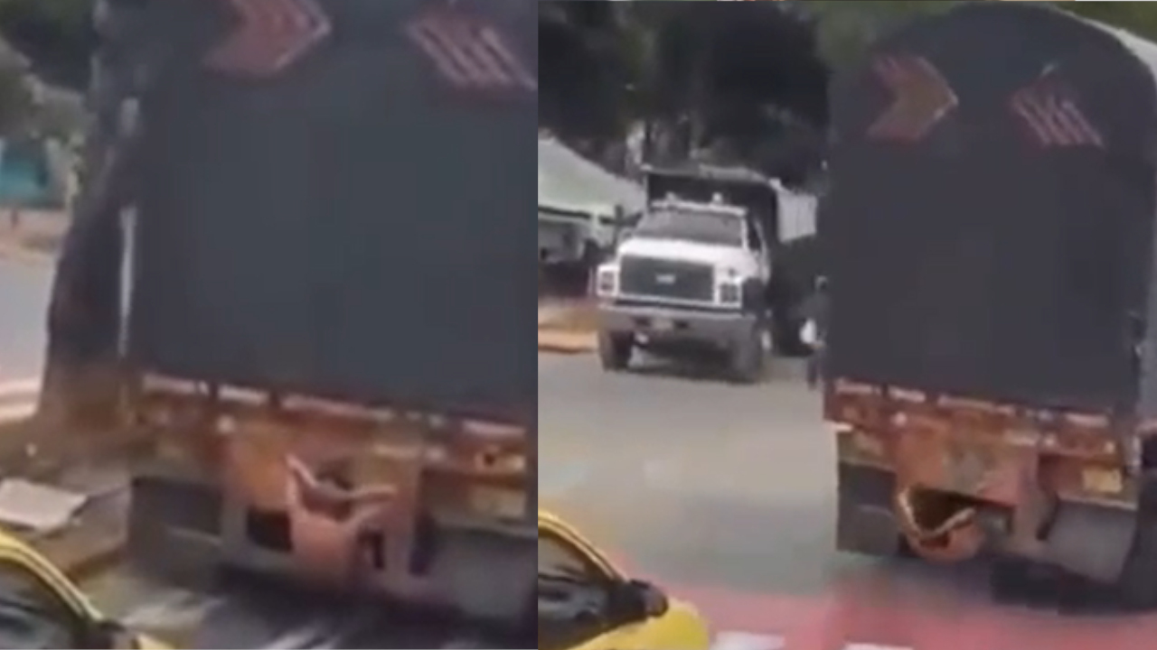 VIDEO. ¿Deporte extremo? Hombre hace abdominales trepado de un camión en movimiento