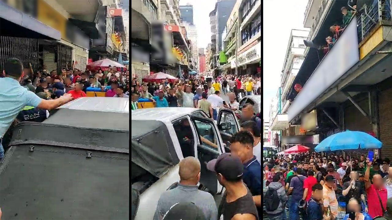 comerciantes de centro comercial en Medellín no dejaron realizar un operativo