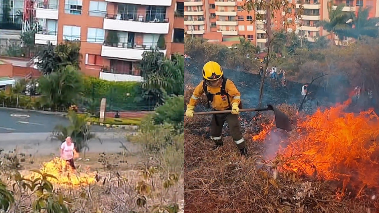VIDEO. Cogieron a una mujer prendiendo cerros en Cali y dijo que tenía problemas mentales