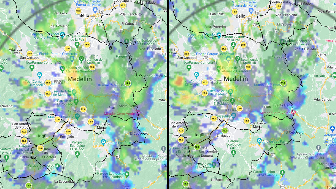 ¡Salga bien arropado! Llueve por todo medallo en la mañana de este miércoles