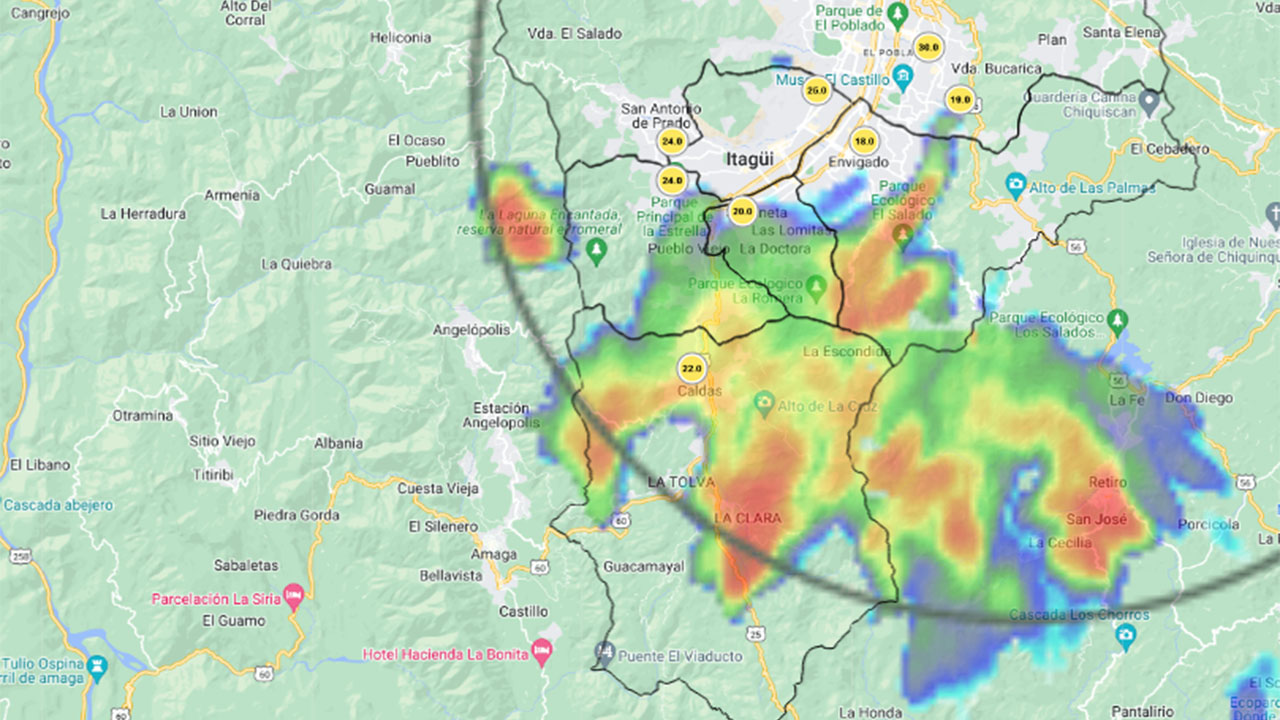 FOTOS. ¡Saque paraguas! Está lloviendo en cuatro municipios del Valle de Aburrá