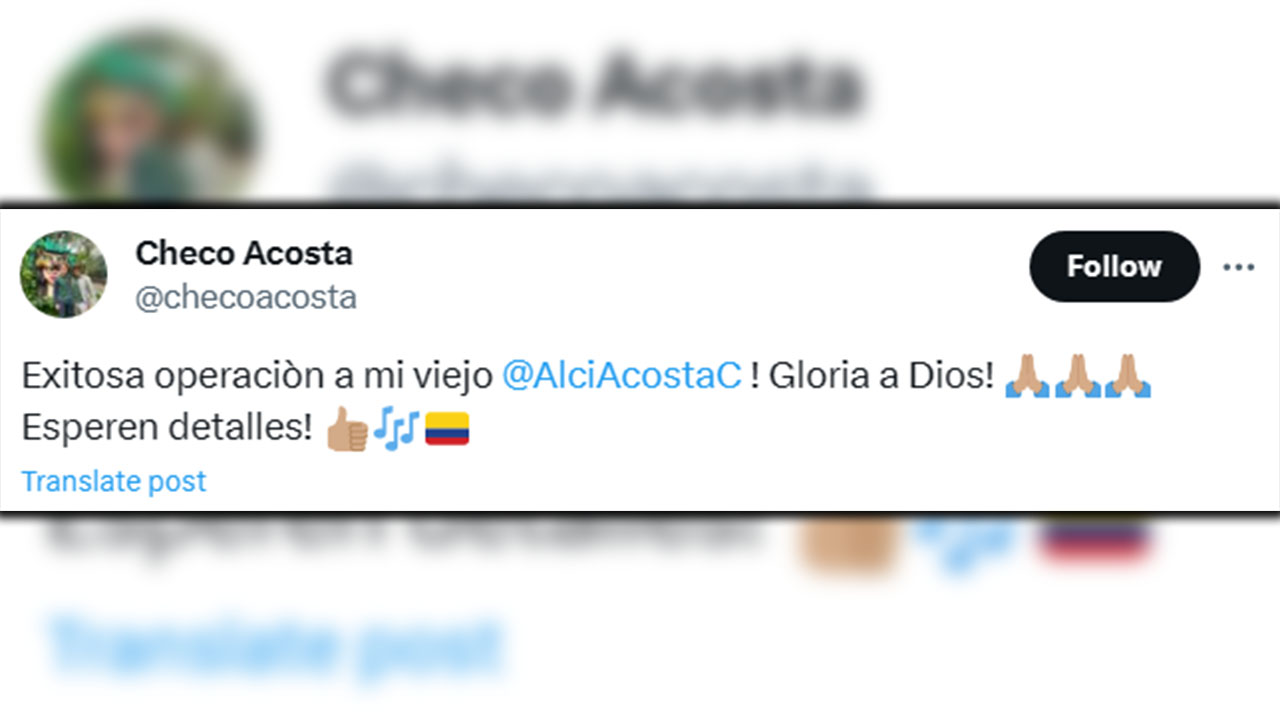 Alci Acosta tuvo una cirugía por un problema de espalda