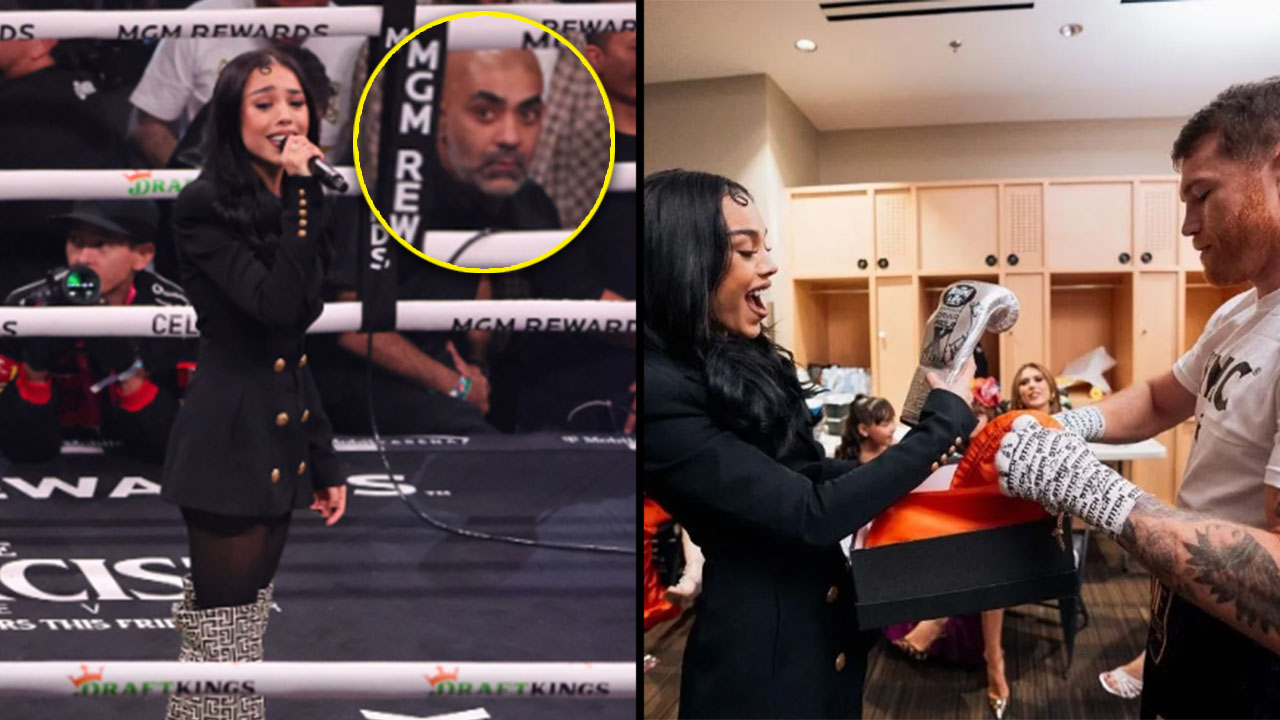Canelo Álvarez apoya a Danna Paola por el lapsus de himno
