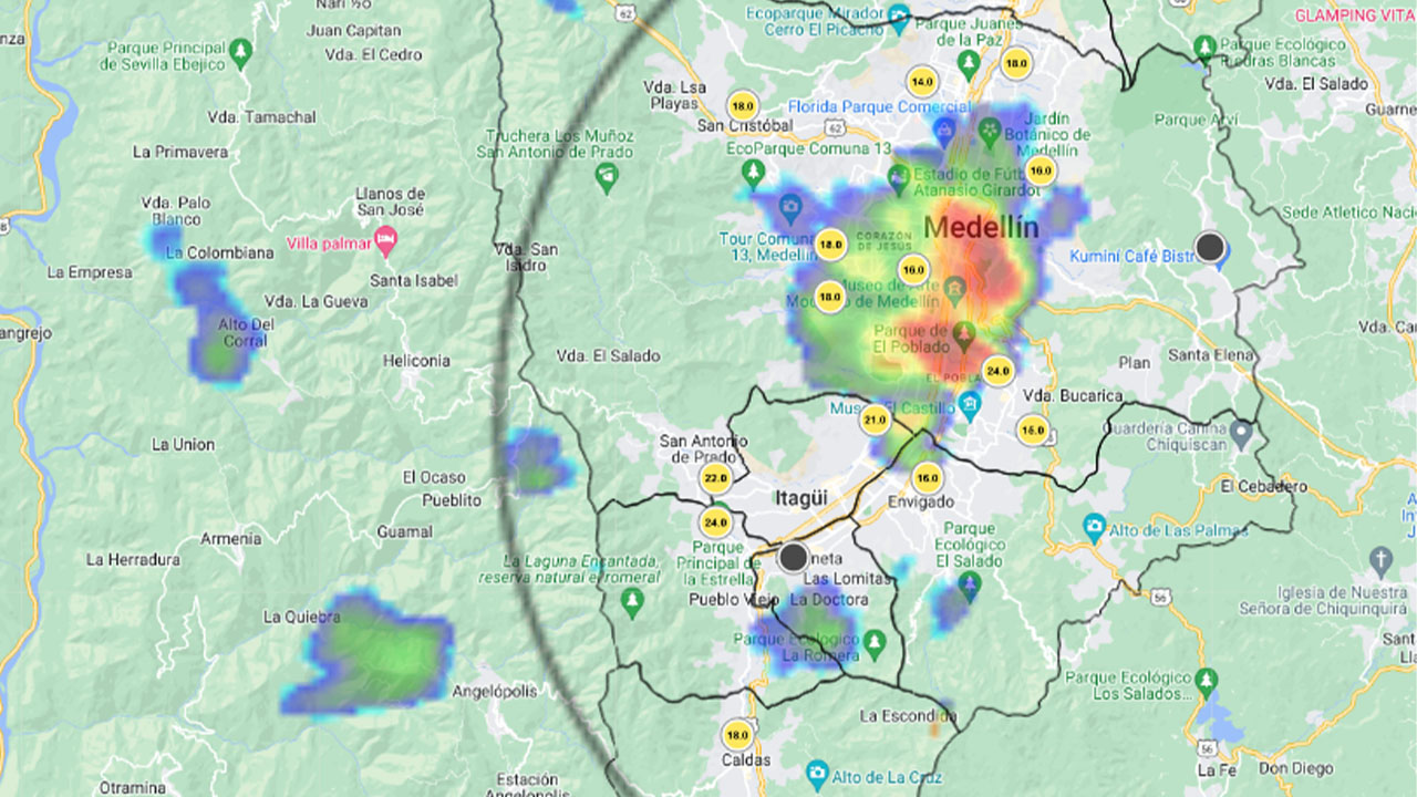 fuerte aguacero cae en Medellín