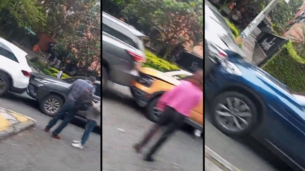 Choque múltiple en El Poblado ¡Al estilo trencito!