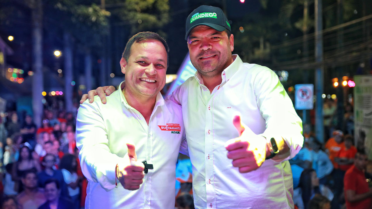 En Sabaneta, Juan Carlos Bustamante respalda a Juan Diego Gómez a la Gobernación de Antioquia