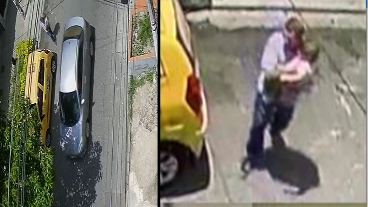 En VIDEO momento exacto en el que una niña de un año y medio fue raptada en Medellín