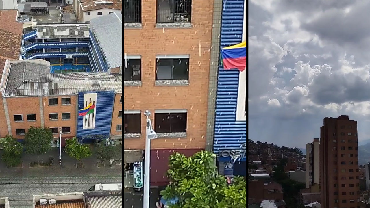 "Está granizando en el Centro": fuerte aguacero cae en Medellín