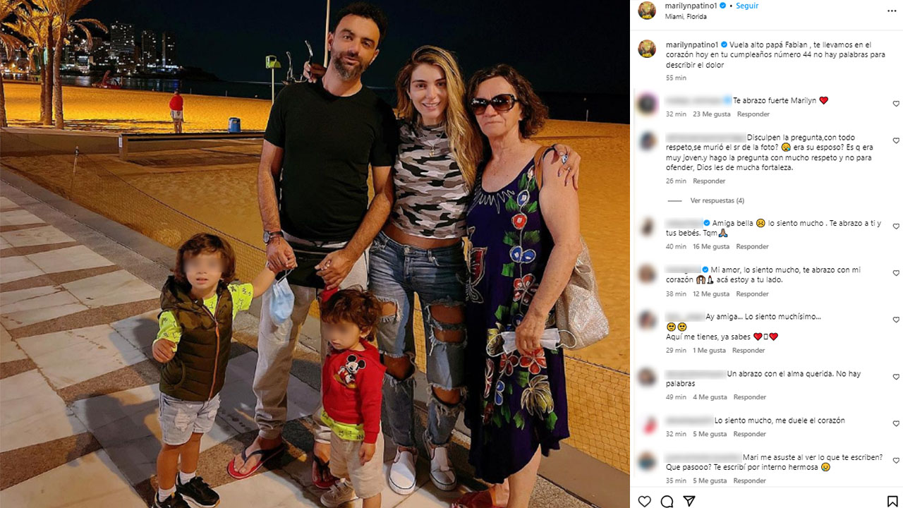 Falleció el padre de los hijos de la actriz Marilyn Patiño Zapata