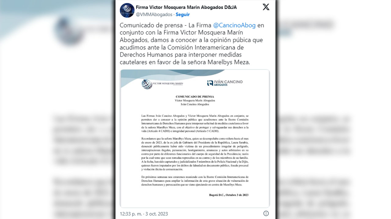 Marelbys Meza pide protección en la CIDH