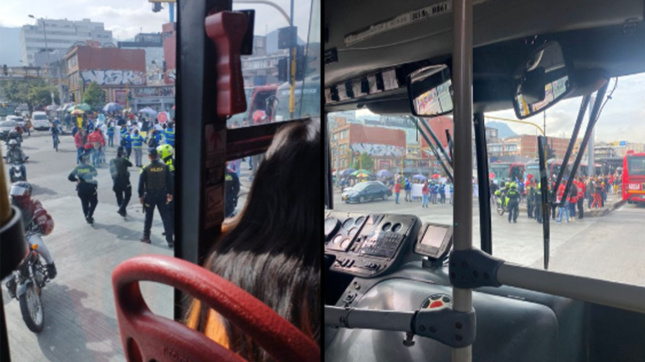 Movilización ciudadana a la altura de la Av. Caracas con Calle 76