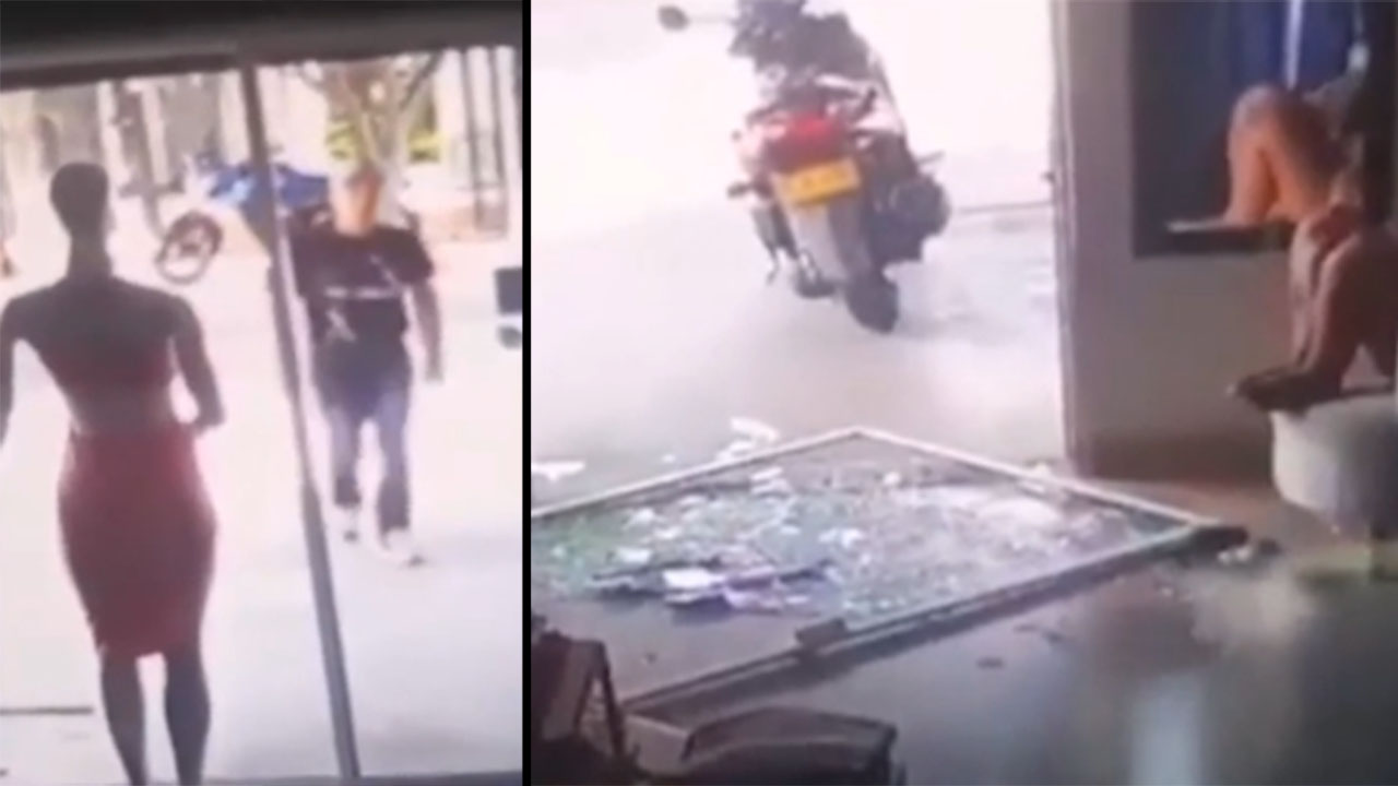 Hombre armado reventó vidrio de local comercial de Valledupar