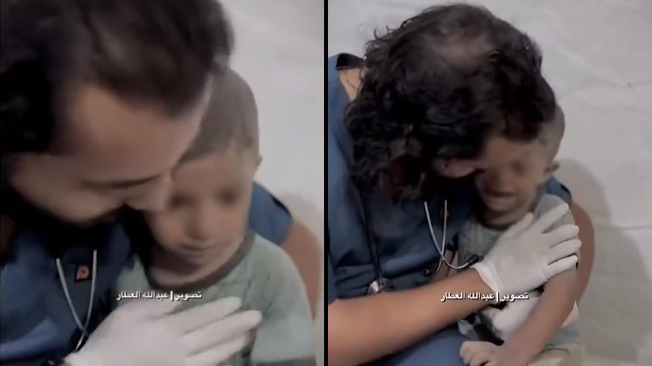 VIDEO. 'Parte el corazón' Un niño llegó al hospital de Gaza temblando del susto y medico lo abrazó para consolarlo