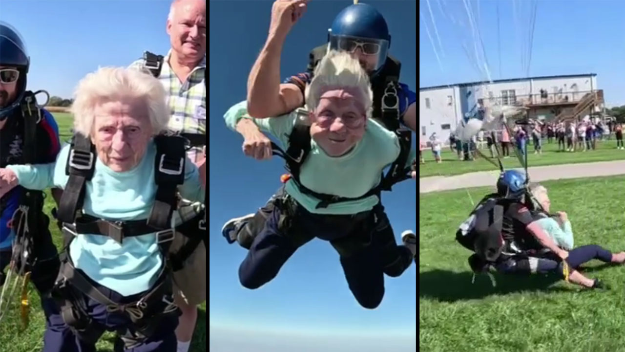 La mujer de 104 años que saltó de paracaídas murió días de cumplir su sueño