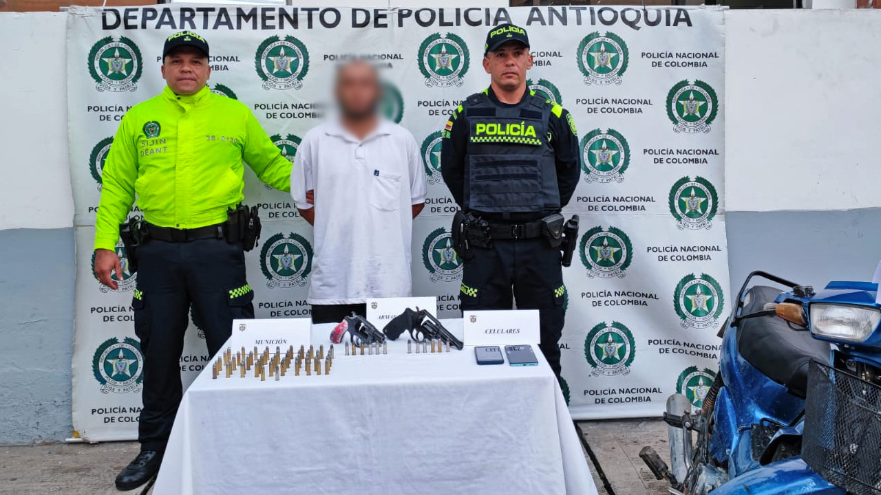 coordinador de sicarios y aprehendido adolescente en el municipio de Jardín