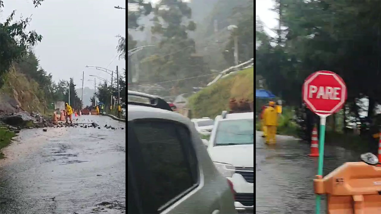 VIDEO. ¡Atención! Cierre total en la vía Santa Elena por desprendimiento de material