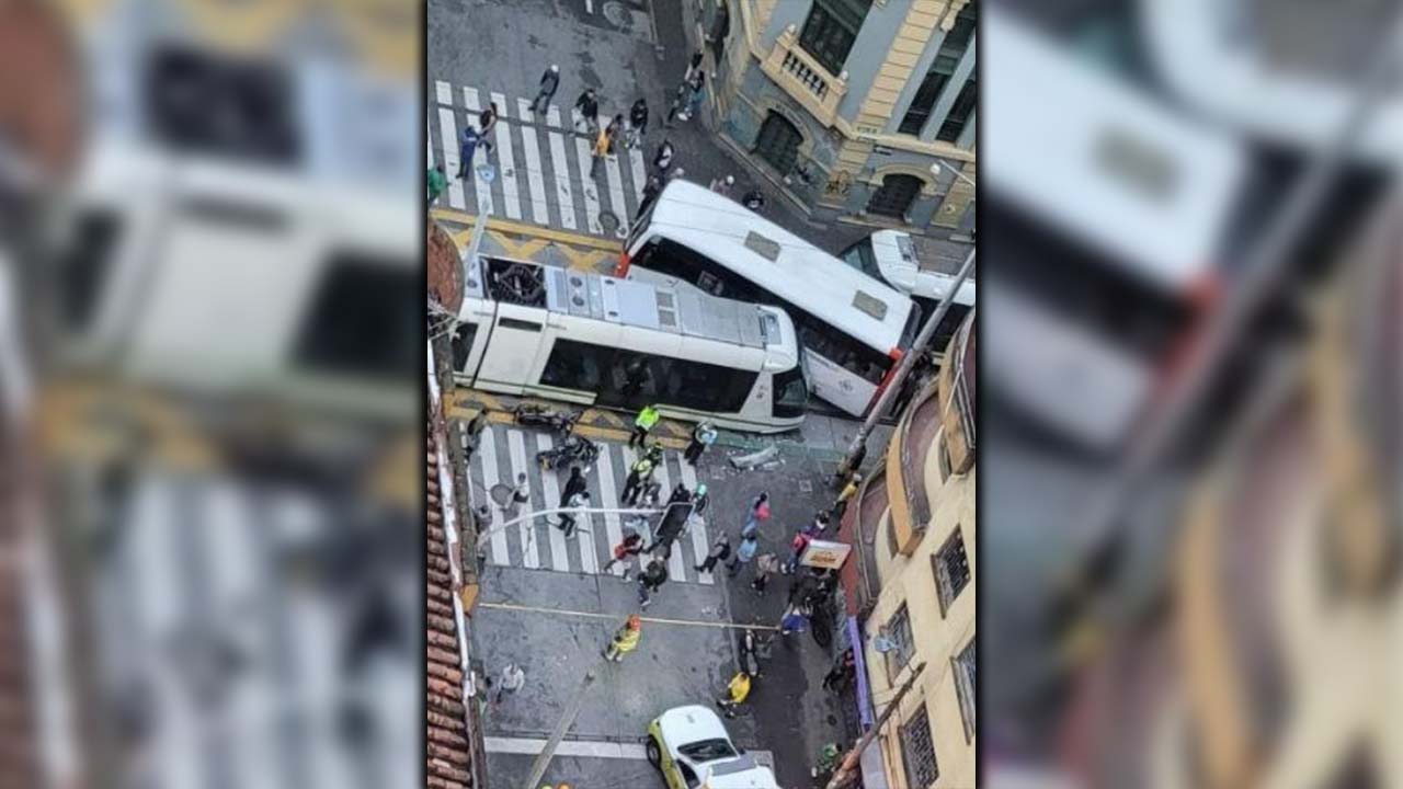 13 personas lesionadas dejó choque de tranvía con un bus entre San José-Pabellón del Agua