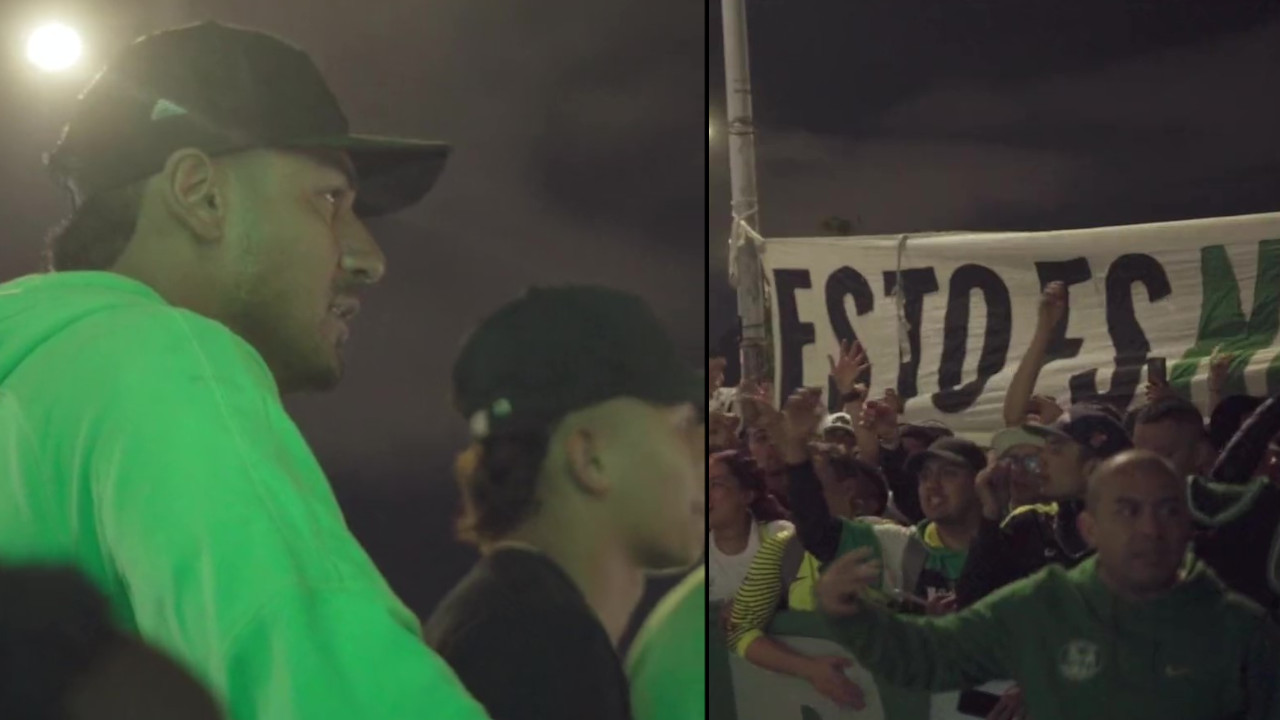 Con banderazo recibieron a Atlético Nacional en Bogotá