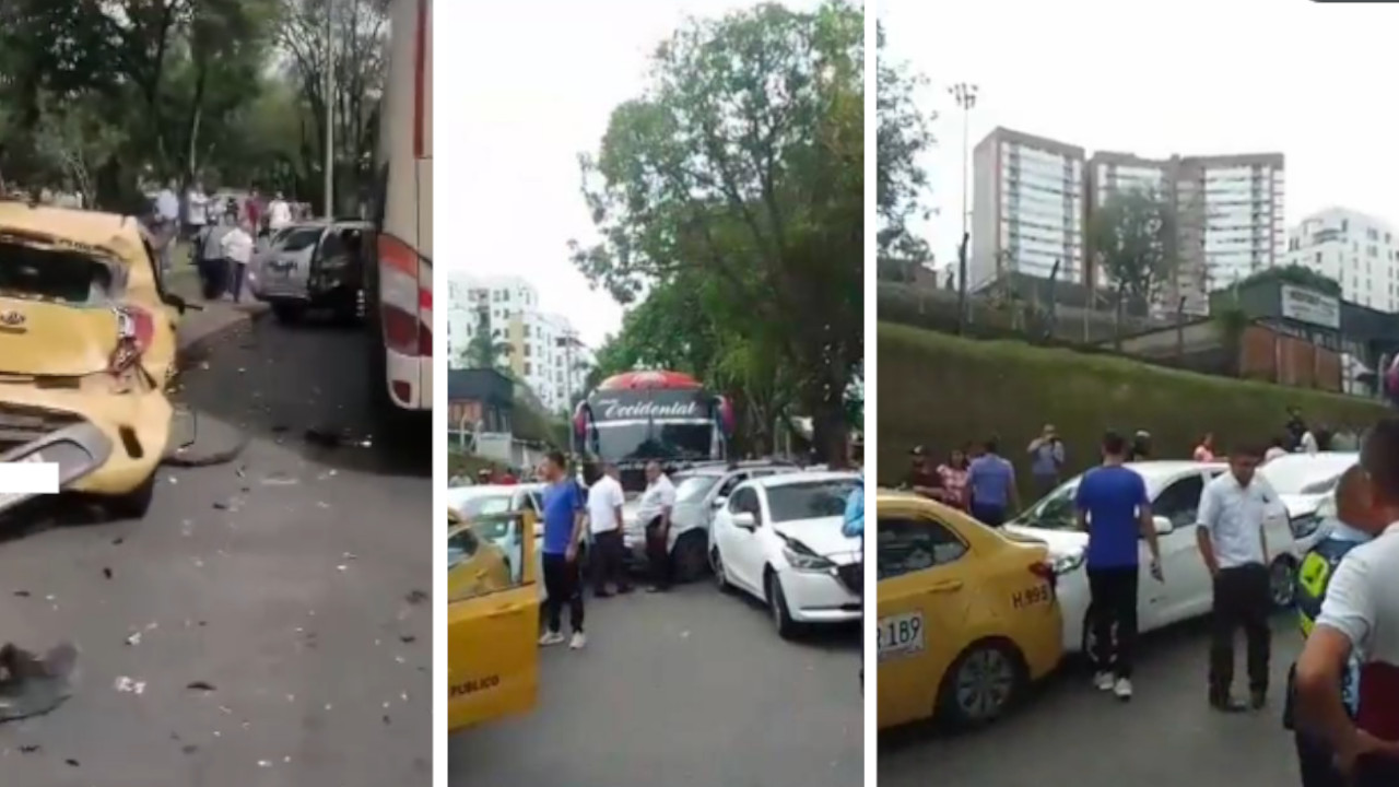 Bus se quedó sin frenos y chocó con más de 10 carros