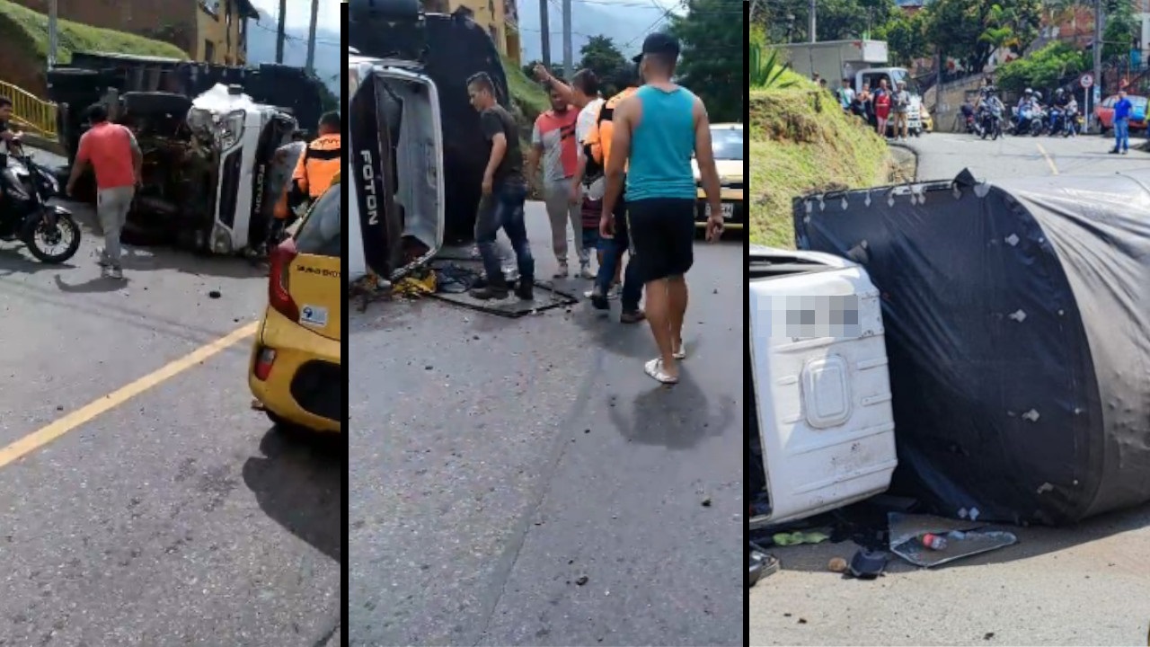 Camión se volcó en el barrio Enciso, así está la movilidad