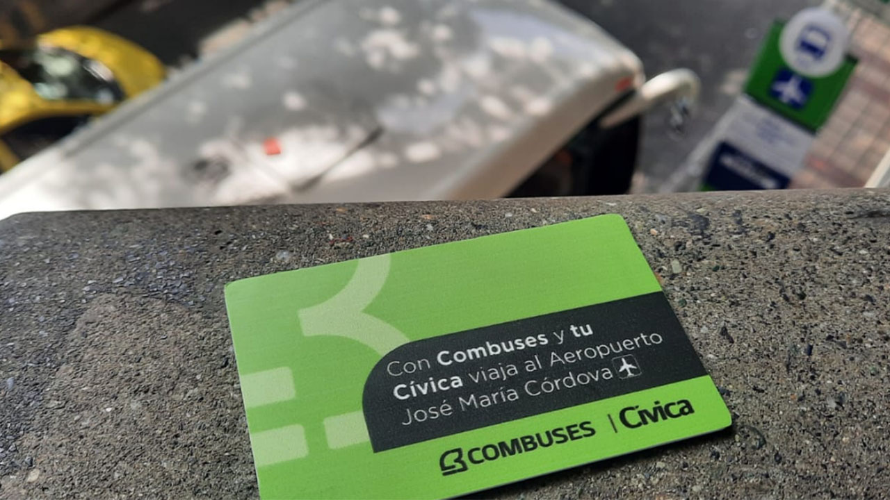 Con la cívica del Metro de Medellín puede viajar en buses con ruta al aeropuerto José María Córdoba