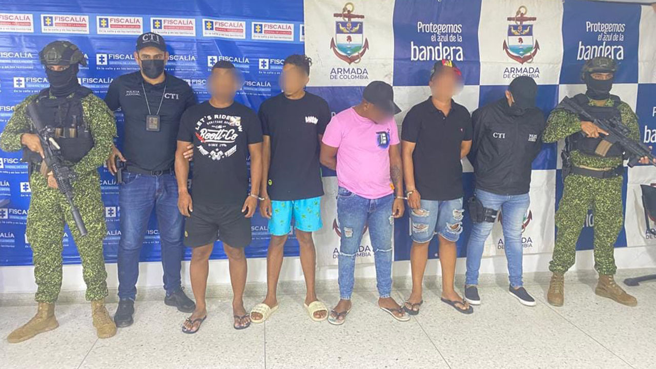 Cuatro presuntos narcotraficantes capturados en Santa Marta