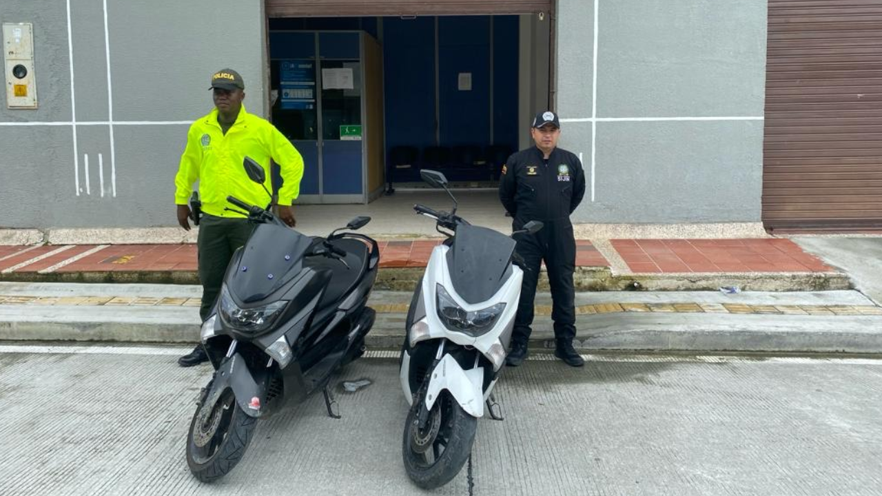 Dos motocicletas recuperadas en Istmina, Chocó