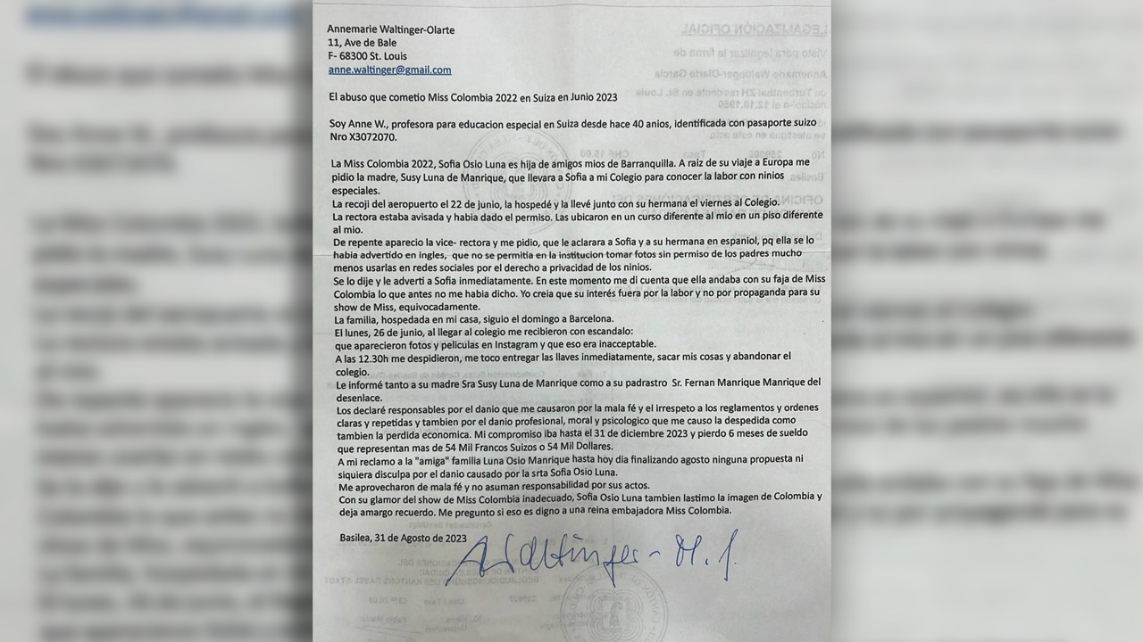 Carta Denuncia Profesora Suiza.