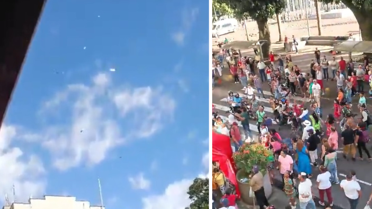 Lanzaron billetes desde un edificio en Pereira, se adelantó la Navidad