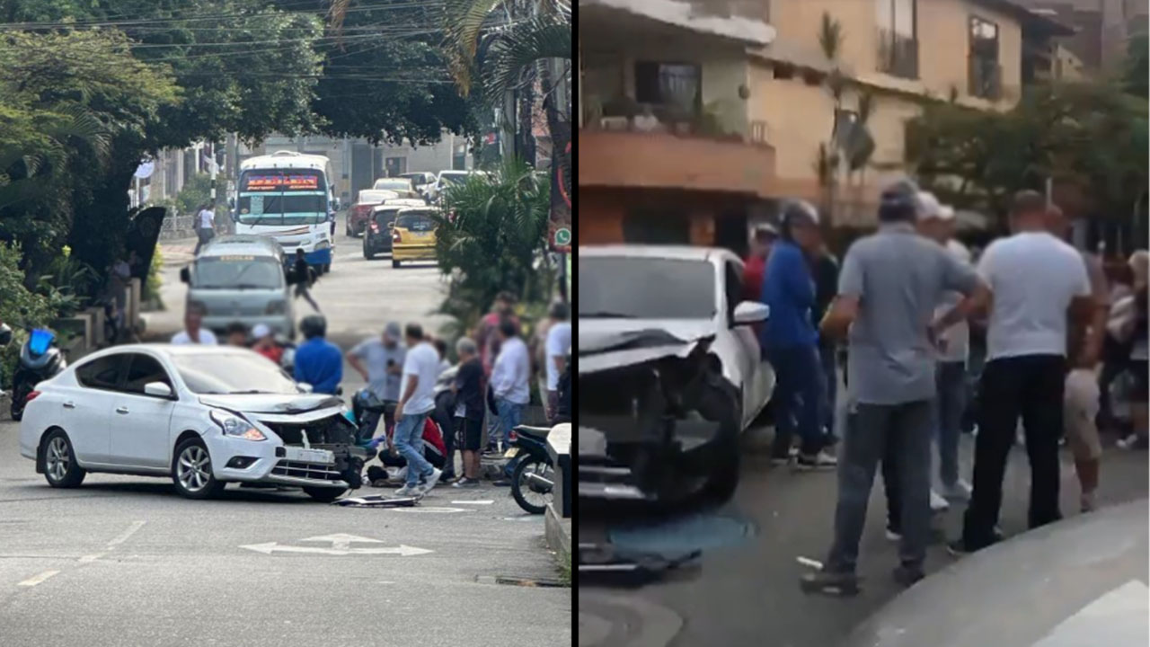 Choque en el barrio Belén entre moto y carro