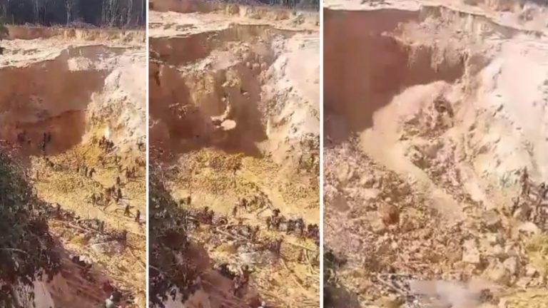 VIDEO. Impresionante derrumbe de una mina de oro en Venezuela - Minuto30