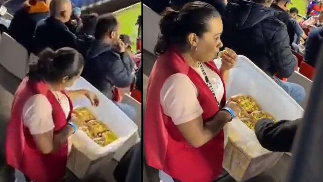 Pillan a vendedora comiendo crispetas y se vuelve viral