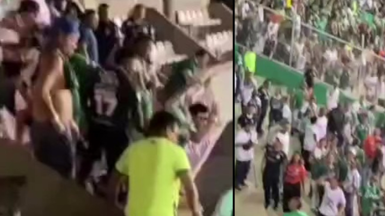 ¡Los del Cali ve! Hinchas se agredieron en pleno partido