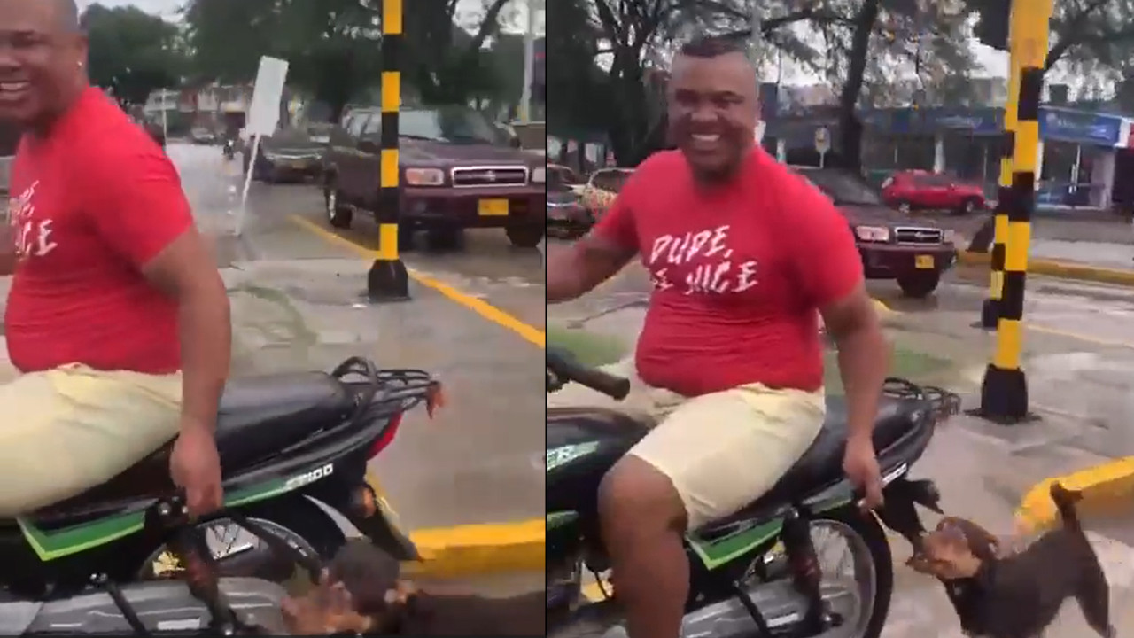 VIDEO. 'Pobre animalito': Un hombre en moto arrastra a un perro con un lazo