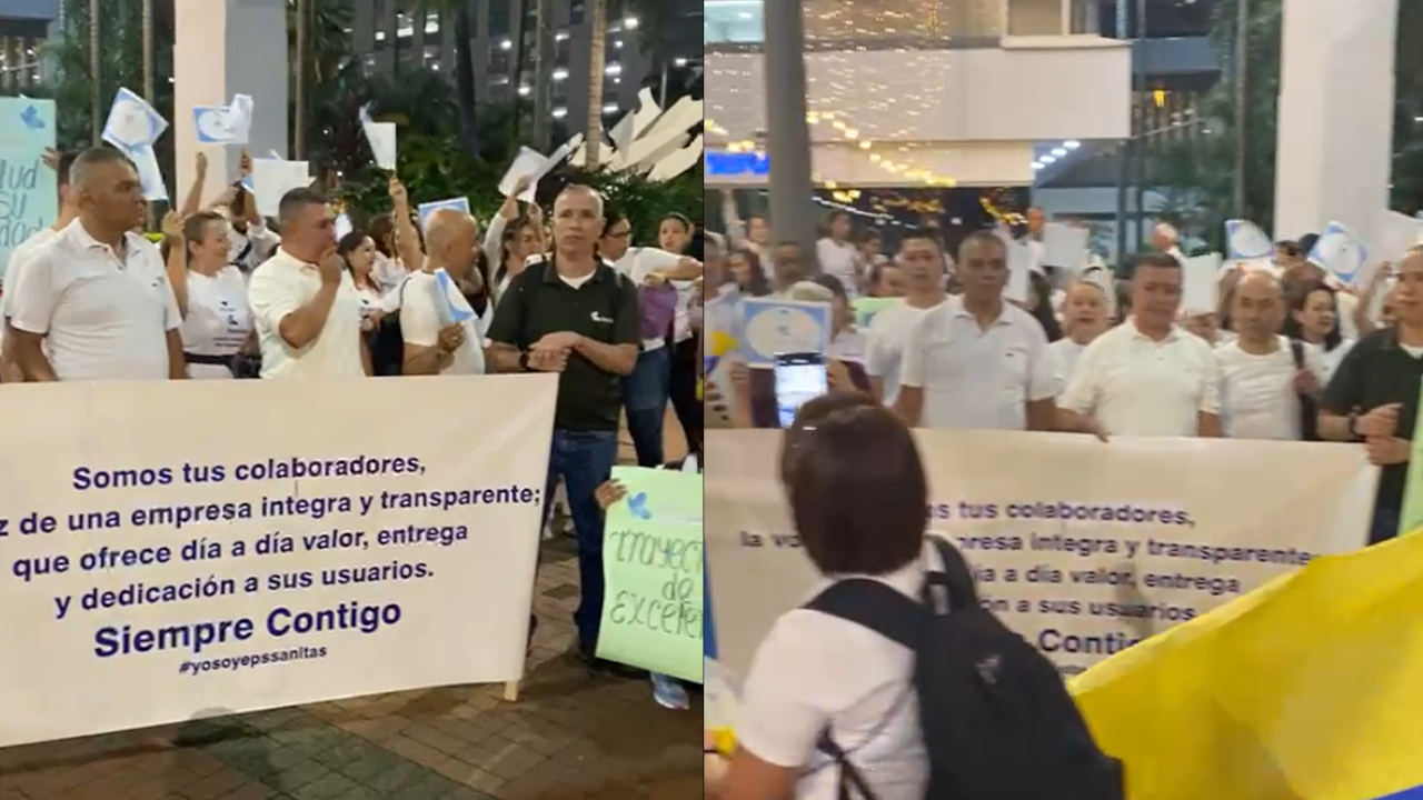 Hay plantón nacional de los trabajadores de una EPS, en Medellín ya están marchando