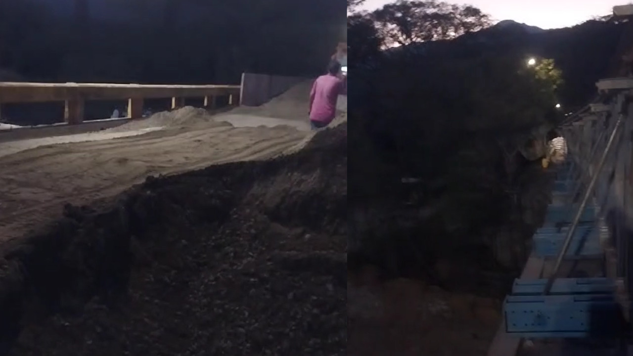 VIDEO. 'No es posible restablecer la movilidad' El puente metálico instalado sobre el rio El Tonusco no pasó la prueba