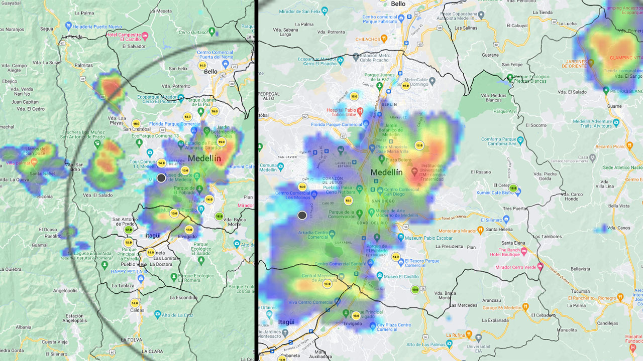 ¡Se soltó el agua! Llueve en varios municipio del Valle de Aburrá