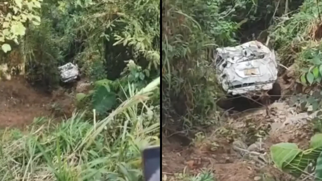 Camioneta cayó a un abismo por la vía San Carlos