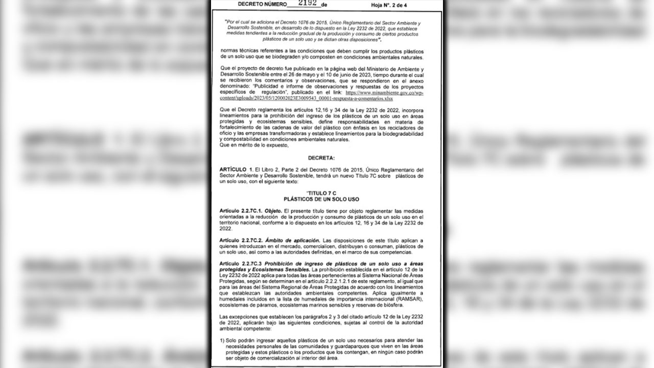 Decreto que prohíbe el plástico de un solo uso entró en vigencia