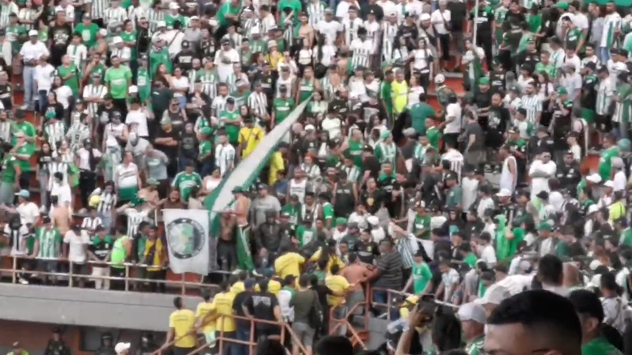 En disturbios termina partido de Nacional y el DIM