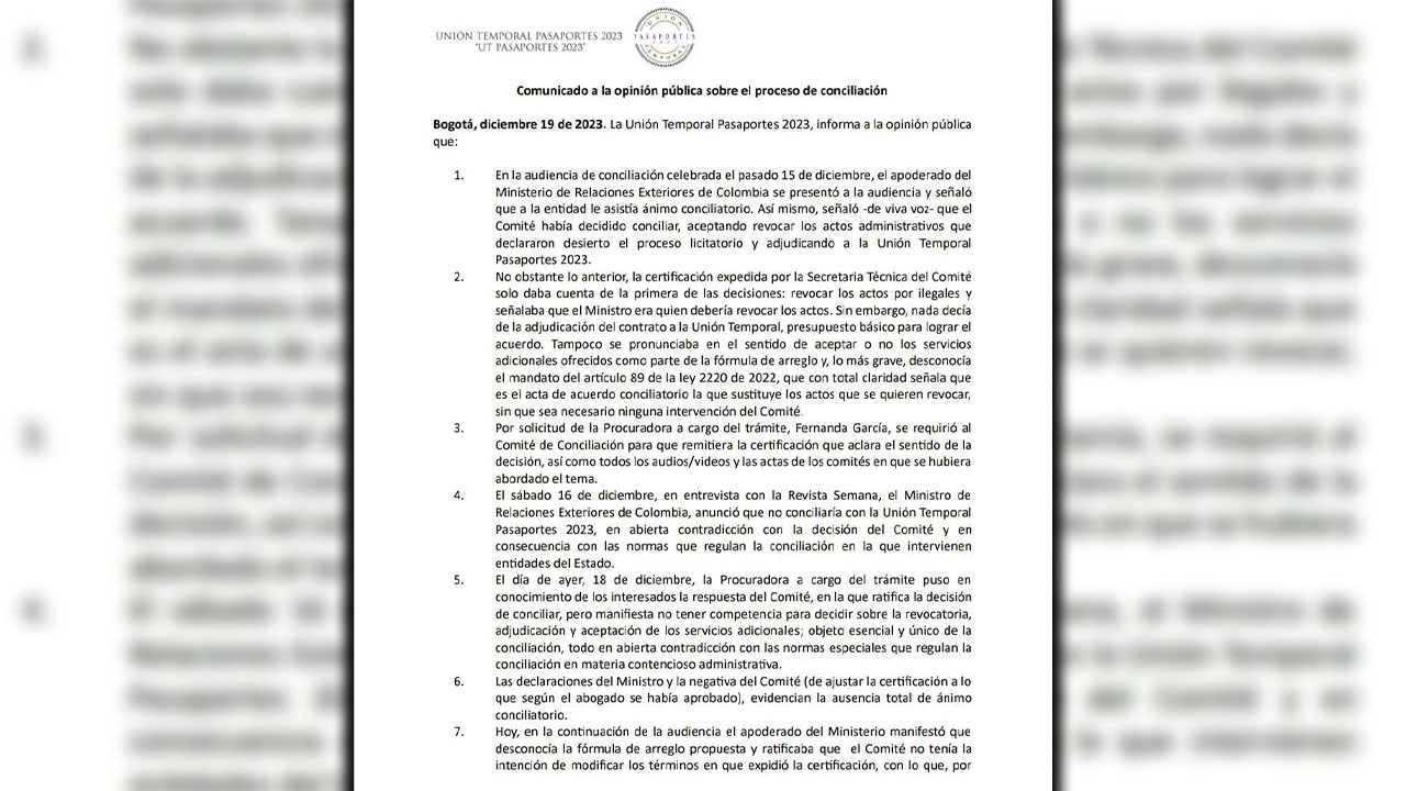 1 Thomas Greg & Sons demandará a la Cancillería por el contrato de Pasaportes